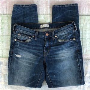 Madewell Slim Boyjean Paint Splatter Blue Jeans 27